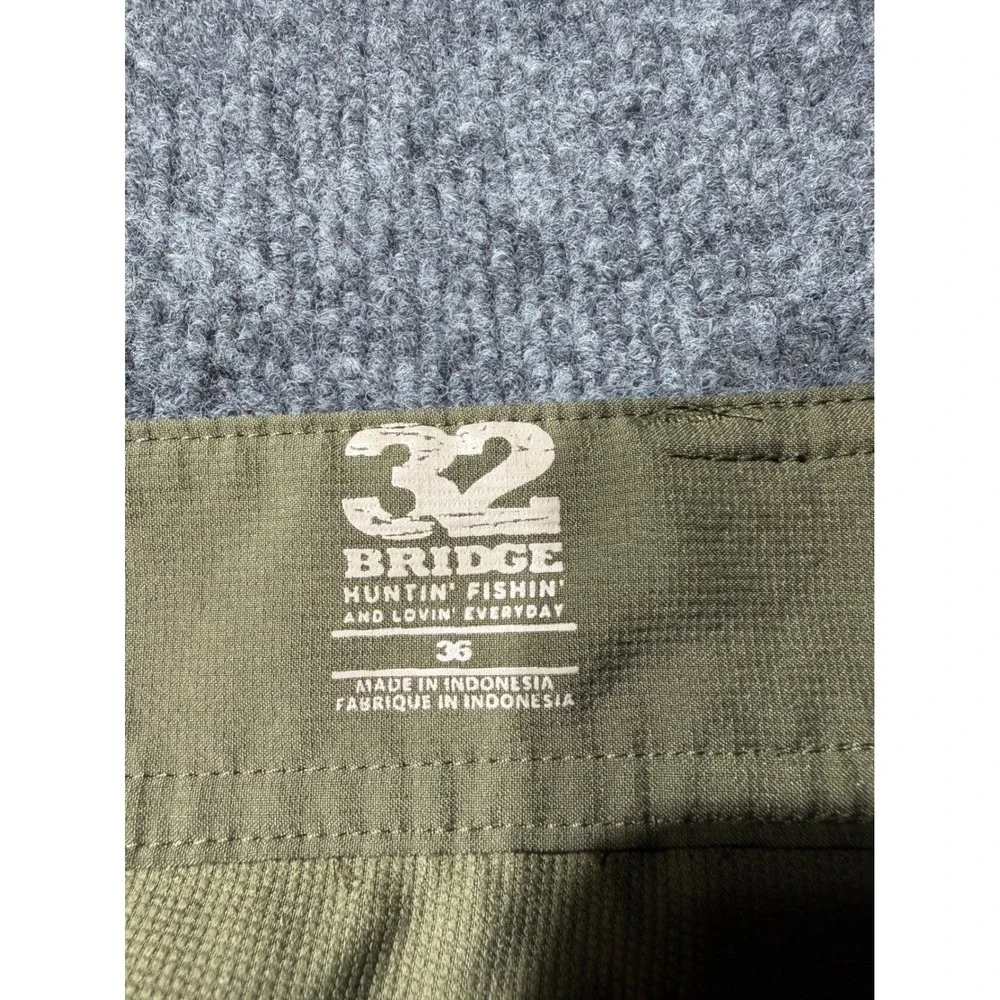 Cabelas 32 Bridge Mens 36 Hiking Pants Olive Green Roll Up Cargo M25PT150 SFE
